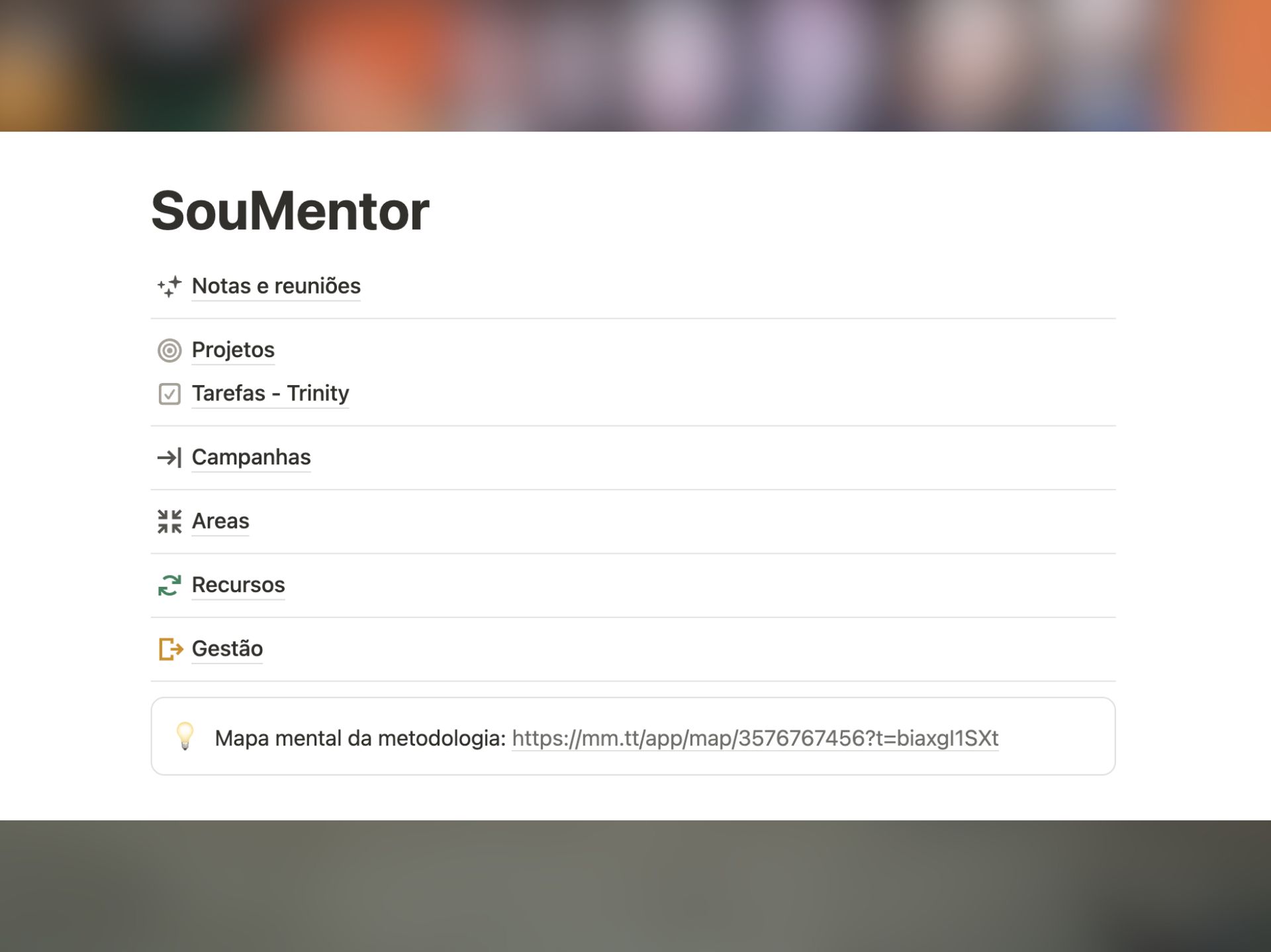 Sistema no Notion para Gestão